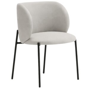 Světle šedá látková jídelní židle Teulat Mogi
