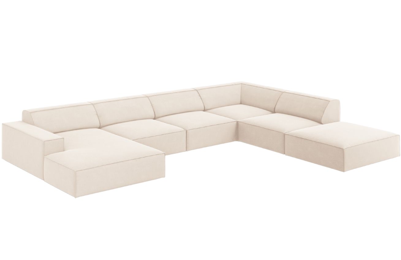 Micadoni Sametová rohová pohovka Jodie 364 cm