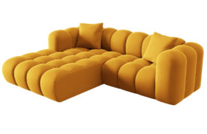 Windsor & Co Sametová rohová pohovka Halley 242 cm