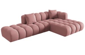 Windsor & Co Sametová rohová pohovka Halley 309 cm