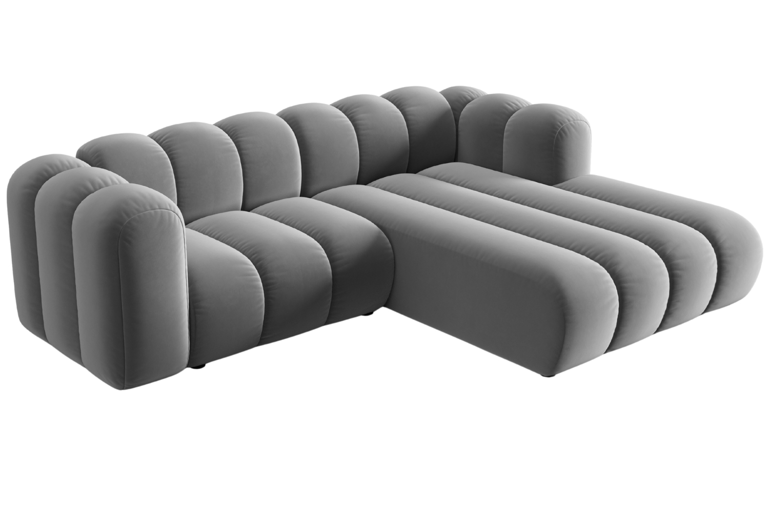 Micadoni Sametová rohová pohovka Lupine 228 cm