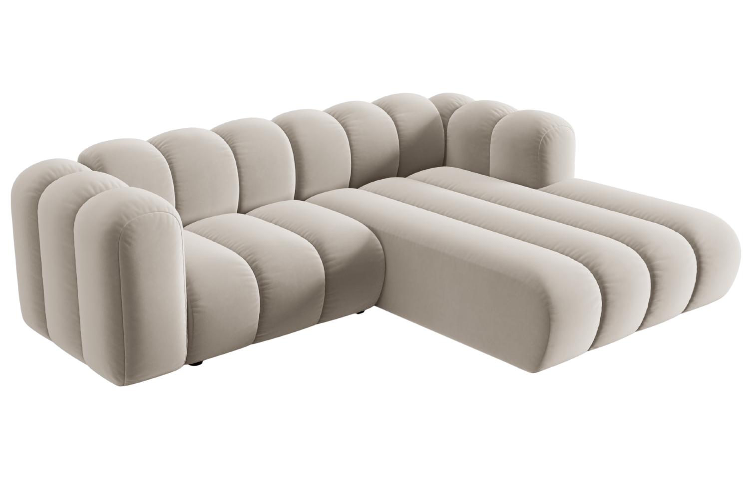 Micadoni Sametová rohová pohovka Lupine 228 cm