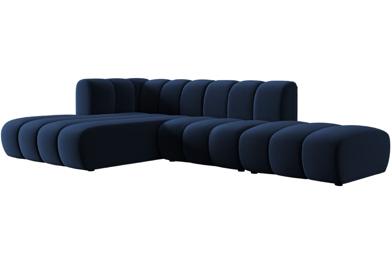 Micadoni Sametová rohová pohovka Lupine 294 cm