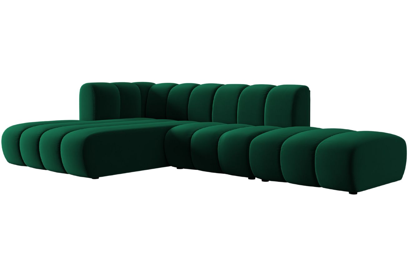 Micadoni Sametová rohová pohovka Lupine 294 cm