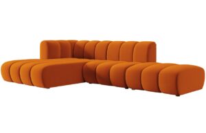 Micadoni Sametová rohová pohovka Lupine 294 cm