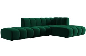 Micadoni Sametová rohová pohovka Lupine 294 cm