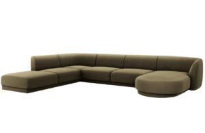 Micadoni Sametová rohová pohovka Miley 330 cm