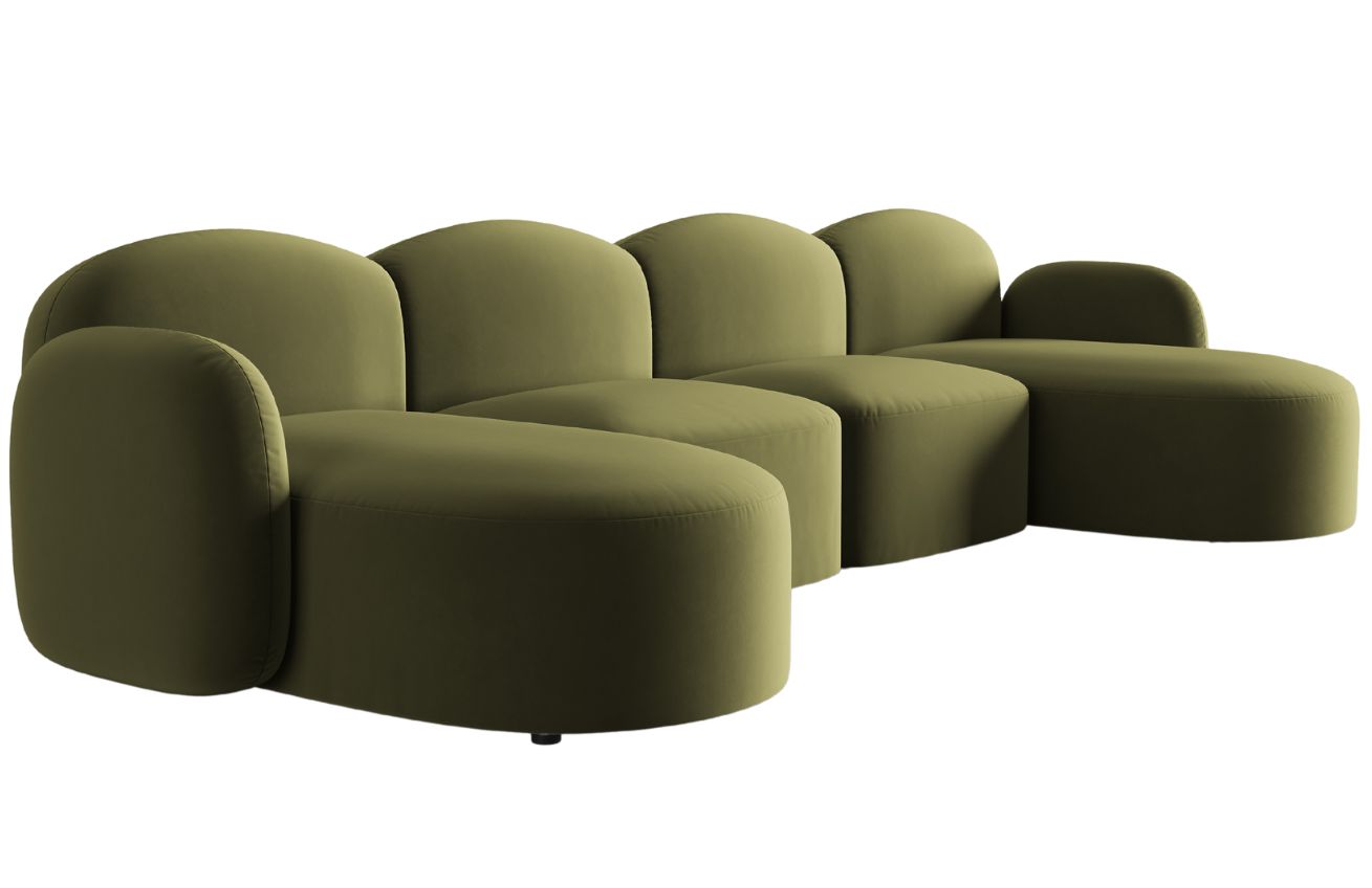 Micadoni Sametová rohová pohovka Blair 354 cm