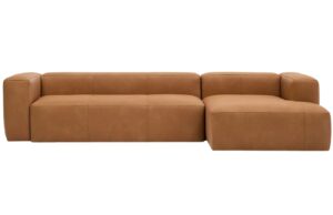 Kave Home Kožená rohová pohovka Blok 330 cm