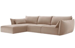 Micadoni Sametová rohová pohovka Kaelle 308 cm