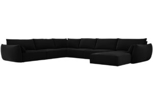 Micadoni Sametová rohová pohovka Kaelle 384 cm