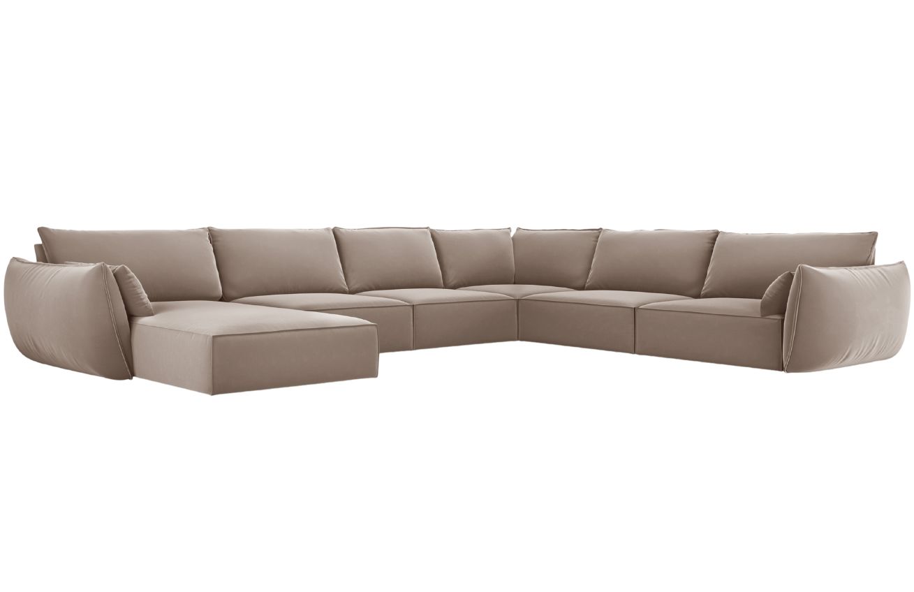 Micadoni Sametová rohová pohovka Kaelle 384 cm