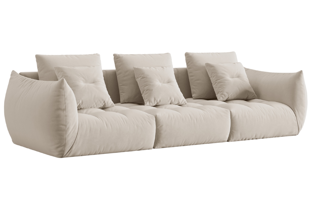 Micadoni Sametová pohovka Bloom 332 cm