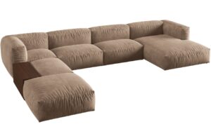 Micadoni Sametová rohová pohovka Martina 406 cm