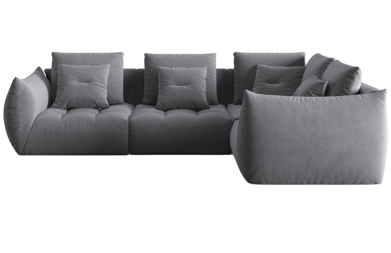 Micadoni Sametová rohová pohovka Bloom 316 cm