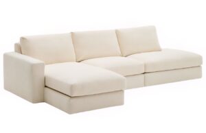 Kave Home Béžová modulární rohová pohovka Alea 340 cm