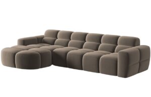 Micadoni Sametová rohová pohovka Lisa 310 cm