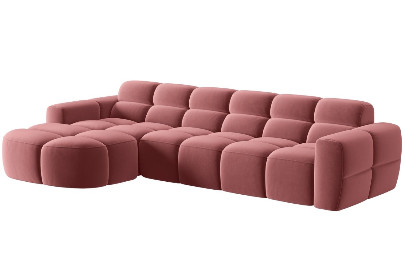 Micadoni Sametová rohová pohovka Lisa 310 cm