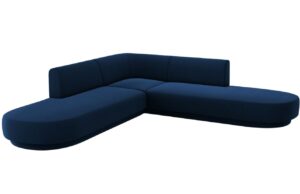 Micadoni Sametová rohová pohovka Miley 248 cm