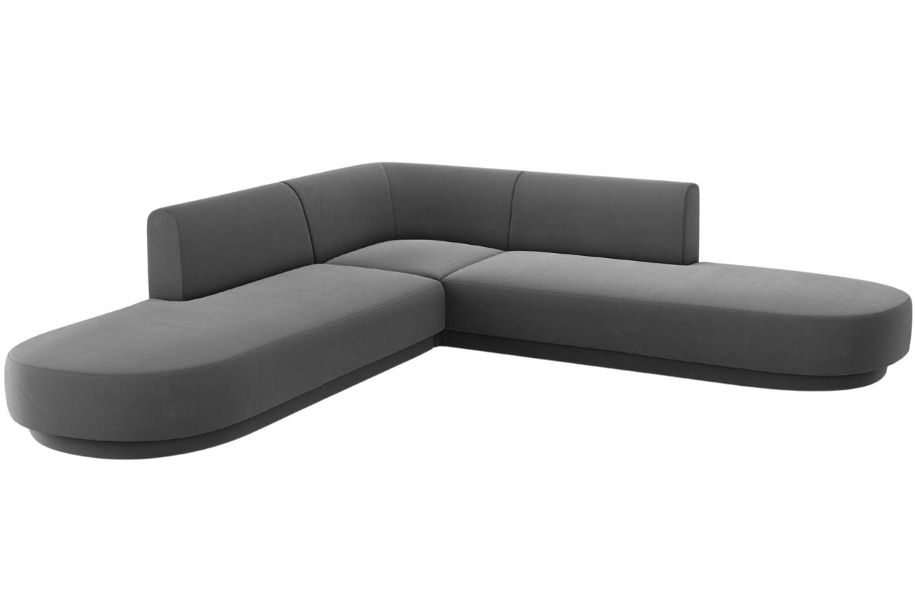 Micadoni Sametová rohová pohovka Miley 248 cm