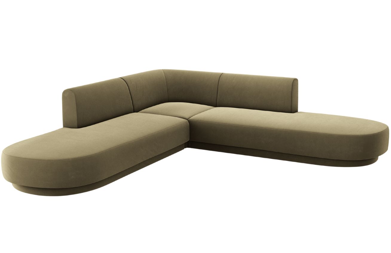 Micadoni Sametová rohová pohovka Miley 248 cm