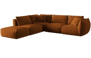 Micadoni Sametová rohová pohovka Chris 295 cm