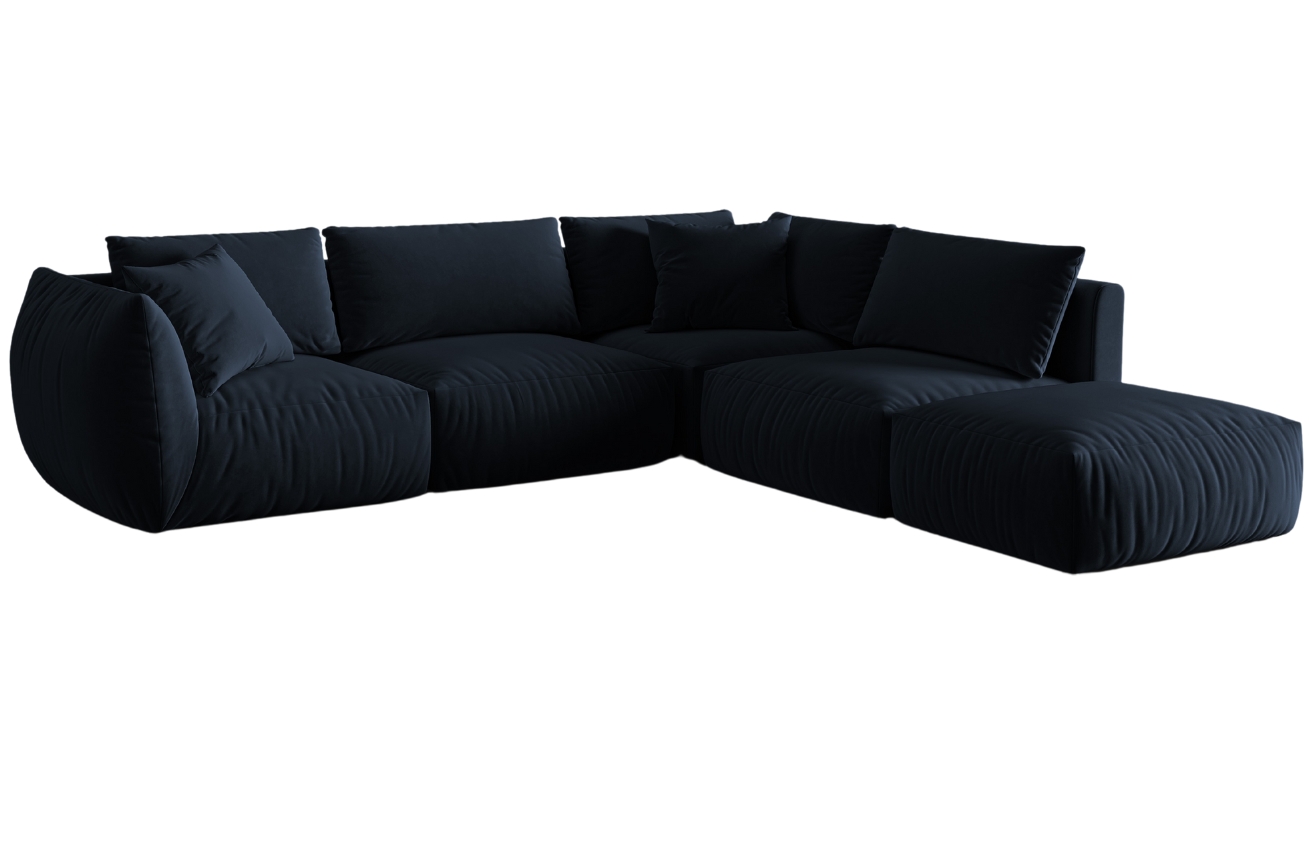 Micadoni Sametová rohová pohovka Chris 295 cm