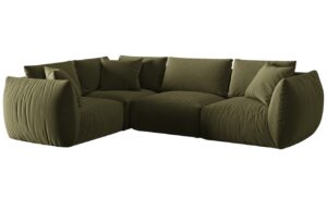 Micadoni Sametová rohová pohovka Chris 295 cm