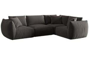 Micadoni Sametová rohová pohovka Chris 295 cm