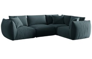 Micadoni Sametová rohová pohovka Chris 295 cm