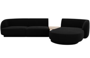 Micadoni Sametová rohová pohovka Miley 303 cm