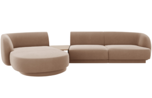 Micadoni Sametová rohová pohovka Miley 303 cm