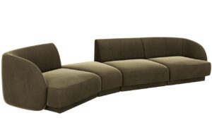 Micadoni Sametová pohovka Miley 327 cm