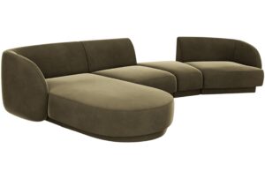 Micadoni Sametová rohová pohovka Miley 325 cm