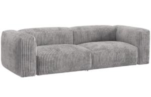 Micadoni Světle šedá manšestrová trojmístná pohovka Martina 240 cm