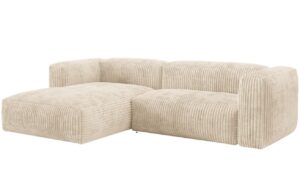 Micadoni Světle béžová manšestrová rohová pohovka Martina 280 cm
