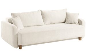 Micadoni Světle béžová rozkládací pohovka Elen 231 cm