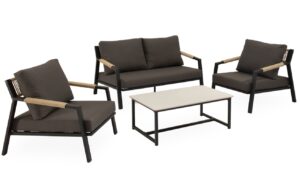 Somcasa Tmavě šedý zahradní set pohovky