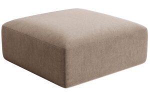 Cosmopolitan Design Béžová sametová podnožka Campi 90 x 90 cm