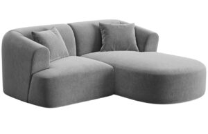 Cosmopolitan Design Šedá sametová rohová pohovka Campi 180 cm