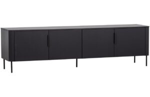 WOOOD Černý dřevěný TV stolek Gunnar 200 x 44 cm