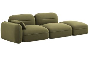 Cosmopolitan Design Zelená sametová trojmístná pohovka Sydney 295 cm