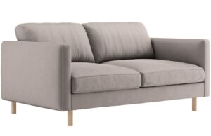 Micadoni Šedobéžová sametová dvoumístná pohovka Eden 146 cm