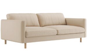Micadoni Béžová sametová čtyřmístná pohovka Eden 209 cm
