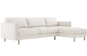 Micadoni Bílá sametová rohová pohovka Eden 286 cm