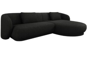 Cosmopolitan Design Černá čalouněná rohová pohovka Camden 289 cm