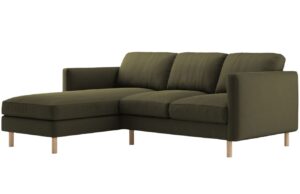 Micadoni Zelená sametová rohová pohovka Eden 223 cm