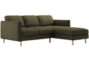 Micadoni Zelená sametová rohová pohovka Eden 223 cm