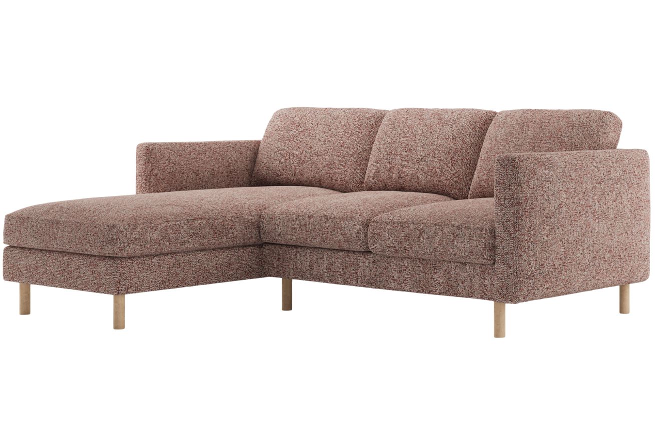 Micadoni Růžová rohová pohovka Eden 223 cm