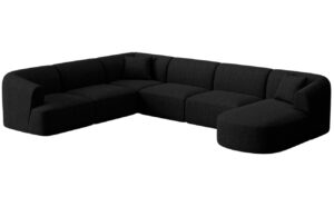 Cosmopolitan Design Černá čalouněná rohová pohovka Campi 330 cm